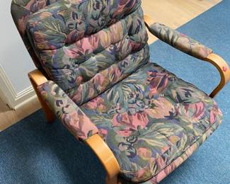 $40. Wood frame upholstered chair 26"w x 26"d x 29"h