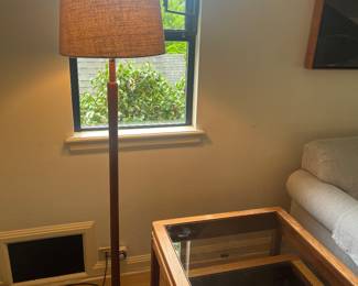 Wood based lamp.  Available for in-person shopping only.