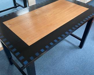 Painted wood table  - dining, work space or pull up a chair to use as a desk.  Great option for a small space. 48.5"l by 28.5"d x 30"h.  Available for Pre-sell which opens Wednesday April 18th at 9 am.