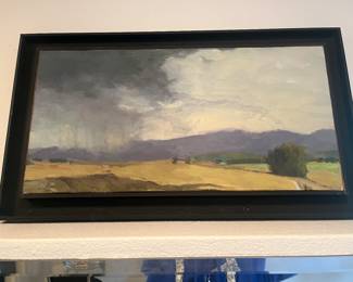 $680. Nanci Erskine "Coming Storm" oil on canvas 13 x 23 ca 1995.  Available for Pre-sell which opens Wednesday April 18th at 9am.