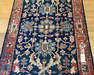 $420. Antique Turkish rug. 3'9" x 6'.  Available for Pre-sell which opens Wednesday April 18th at 9 am.  Rug is brighter in color than it appears.