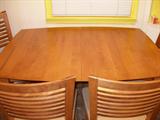 CHERRY TABLE, LEAF, 4 CHAIRS