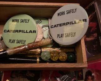 Work Safely caterpillar buttons