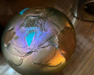 R. Held glass paperweight