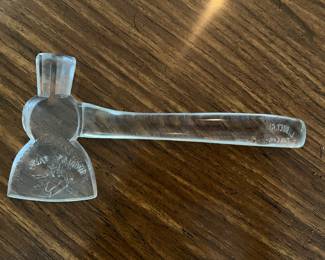 NICE glass hatchet souvenir of 1893 World's fair made by Libby glass