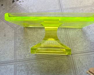 Vaseline glass advertising piece Ckarks Teaberry