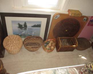 Baskets and carrom board 