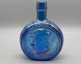 Cobalt Blue John F. Kennedy Wheaton Liquor Bottle