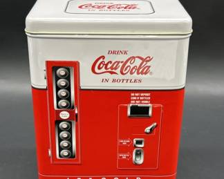 Retro Coca-Cola Machine Image on Tin Box