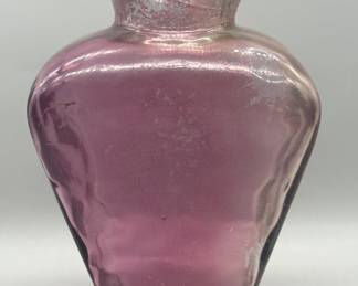 Amethyst Glass Vase, 14in Tall, 8in Width