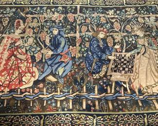 Large, Old World Tapestry w/ Rod Hooks