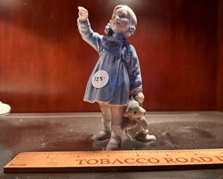 F97 - $125 - Dahl Jensen "Girl with Teddy Bear". Excellent Condition. 
