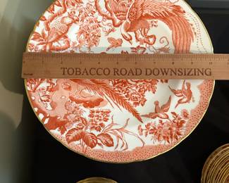 F3 - $2200. 89 Pieces Royal Crown Derby "Red Aves".  Service for 16 + Serving Pieces. 