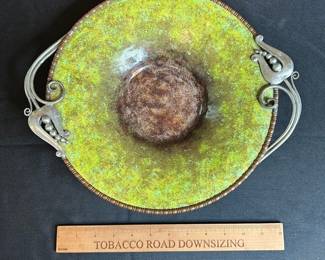 CP13 - $40. Vintage Nekrassoff Enameled Copper Dish. 