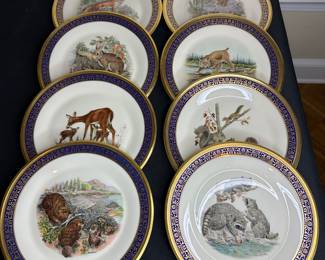 F25 - Set of 8 - $60. Lenox Boehm Woodland Wildlife Plates (1973, 74 75, 76,77, 78, 79, 80)