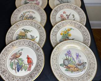 F24 - $60 - set of 8. Lenox Boehm Bird Plates (1971, 73, 74, 75, 76, 77, 78, 79)