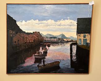 F46 - $225. Joan Rose Thomas 1977. Original painting on canvas. (NJ artist) Measures 36.5" x 30.5"