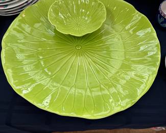 F30 - $30 - 2 piece set. Lotus Poppytrail Platter (17" wide) and single dip bowl (7"). 