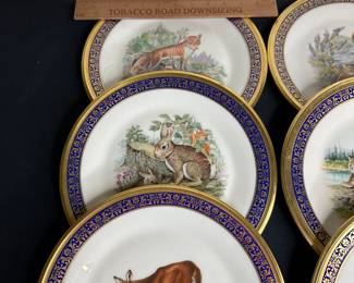 F25 - Set of 8 - $60. Lenox Boehm Woodland Wildlife Plates (1973, 74 75, 76,77, 78, 79, 80)