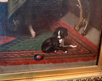 F1 - $3,500. Signed original painting on canvas. Artist Franz Meyerheim. 1866. Measures 29.5" x 32" framed. 