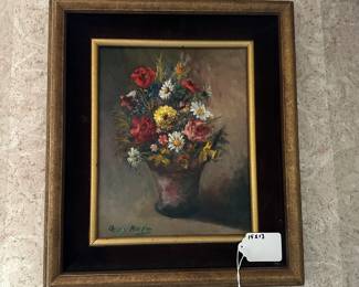 F86 - $150. Henry Murphy signed Original Floral Painting. Measures 15" x 13". 