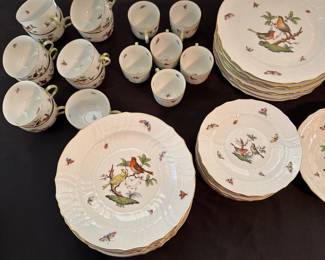 CP3 - $5500. Herend Rothschild Bird China. 75 Pieces ( dinner & serving) Priority will go to anyone interested in the entire set - feel free to send offers on individually pieces and if I split the set I will let you know!