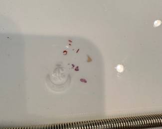 F36 - $20 - antique china platter with wall hanging mount. 