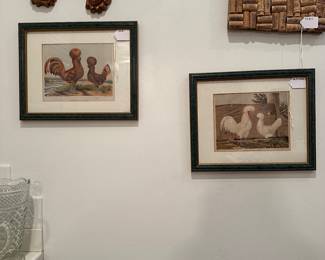 F108 - $20 each framed chicken prints