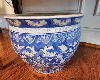 Blue and White Planter