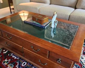 Coffee Table with Glass Display Top