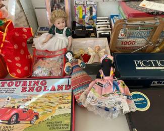 Vintage dolls and games