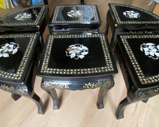 Chinese table inlaid stools