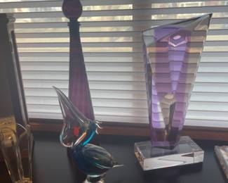 MURANO GLASS AND VINTAGE PURPLE GLASS