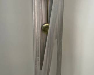 $300.00……………AQUARIUS MIRRORWORKS UNIQUE ALUMINUM CLOCK 59” TALL 