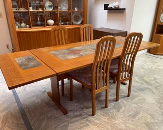 $1,200.00……………GANGSO MOBLER TEAK DINING TABLE AND 4 CHAIRS