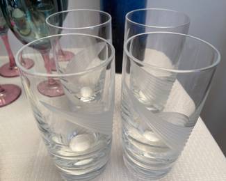 SET OF 4 LENOX WINDSWEPT HIGHBALL GLASSES