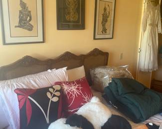 QUEEN BED, LINENS AND MORE