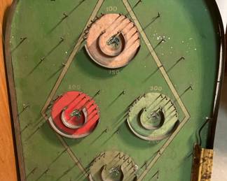 ANTIQUE TIN GAME STEEPLECHASE BAGATELLE