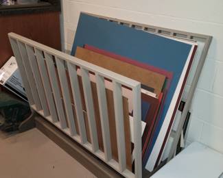 Picture frame making items including glass, backing and wood