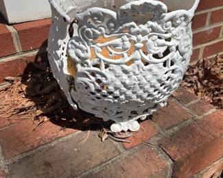 Pair of these white iron cache pots 