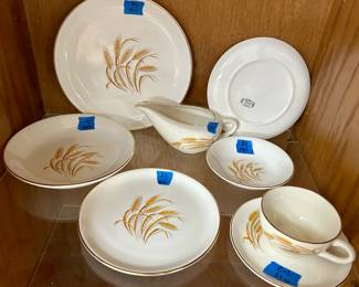 Harvest “golden wheat” vintage china made in America
Gravy boat $10
10-12 pc of each 
Dinner $5
Luncheon/ Bread & Butter $3
Soup $3
Fruit bowl $2
Cup & saucer $3
