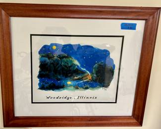 Framed and matted Woodrige, Illinois 23 x 19” $20
