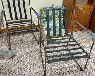 MCM Vintage Outdoor Iron Frame Chairs $50ea
