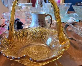 Antique glass basket