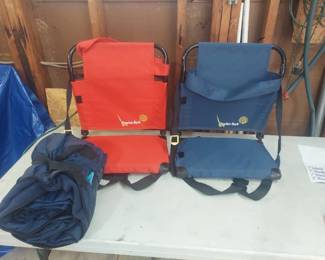 bleacher seats and blanket