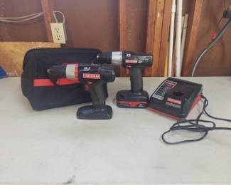 2 Craftsman drills 1 battery and charger