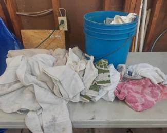 bucket with rags
