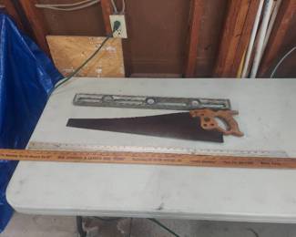 level, saw and yard sticks