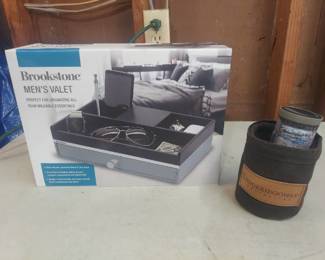 men's valet - NIB and can coozies