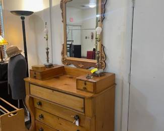 Antique dresser, mirror